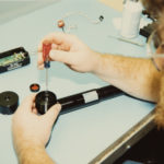 Bob Jacobsen assembling the first Optikos hardware product, a laser based end point detector for a semiconductor plasma etching machine