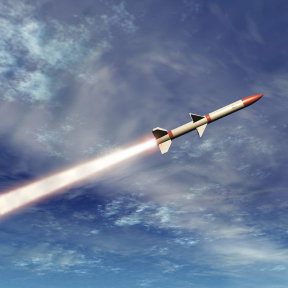 Missile in the sky
